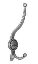 Afbeeldingen van Siro Kapstokhaak metaal - boorafstand 23mm/L 188mm/H 78mm/B 72mm - antiek zilver 