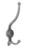 Afbeeldingen van Siro Kapstokhaak metaal - boorafstand 23mm/L 188mm/H 78mm/B 72mm - antiek zilver 