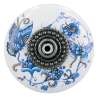 Afbeeldingen van Siro Meubelknop keramisch - L 32mm/H 30mm/B 32mm wit bloemen/ antiek zilver 