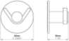 Afbeeldingen van Siro Haak metaal - zelfklevend L 60mm/H 38mm/B 60mm chroom glanzend 