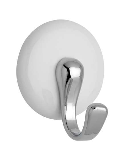Afbeeldingen van Siro Haak keramisch - L 45mm/H 31mm/B 38mm zelfklevend wit/chroom 