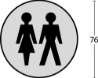 Afbeeldingen van INTERSTEEL Pictogram dames- en herentoilet zelfklevend rond rvs geborsteld 4600