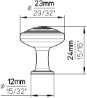 Afbeeldingen van Siro Meubelknop metaal - L 23mm/H 24mm/B 23mm antiek zilver/wit 