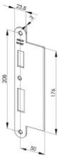 Afbeeldingen van ABLOY Sluitplaat voor stompe deur, verlengde lip EA329