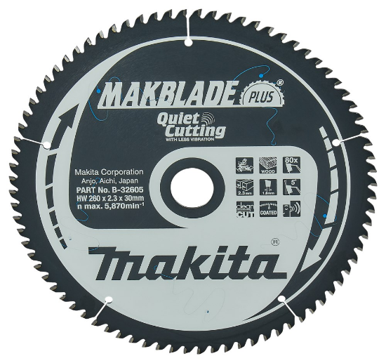 Afbeeldingen van Makita Zaagb Hout 260x30x80T 5G B-32605