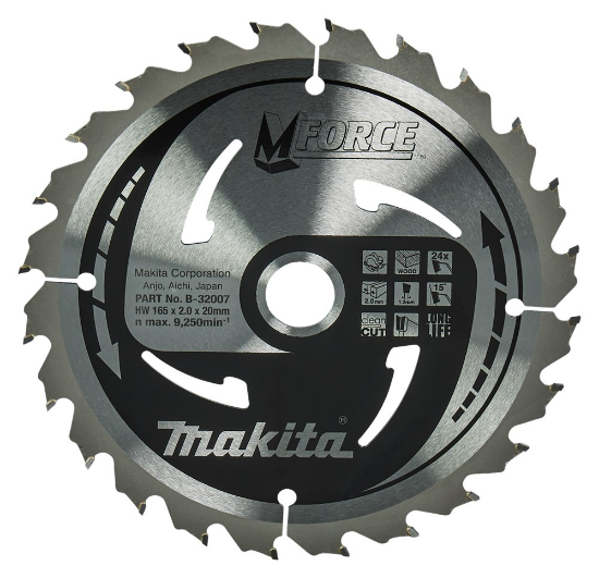Afbeeldingen van Makita Zaagb Mforce 165X20X2,0 24T15G B-32007