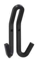 Afbeeldingen van Siro Kapstokhaak metaal - boorafstand 18mm/L 118mm/H 30mm/B 69mm mat zwart 