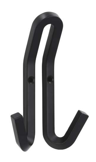 Afbeeldingen van Siro Kapstokhaak metaal - boorafstand 18mm/L 118mm/H 30mm/B 69mm mat zwart 
