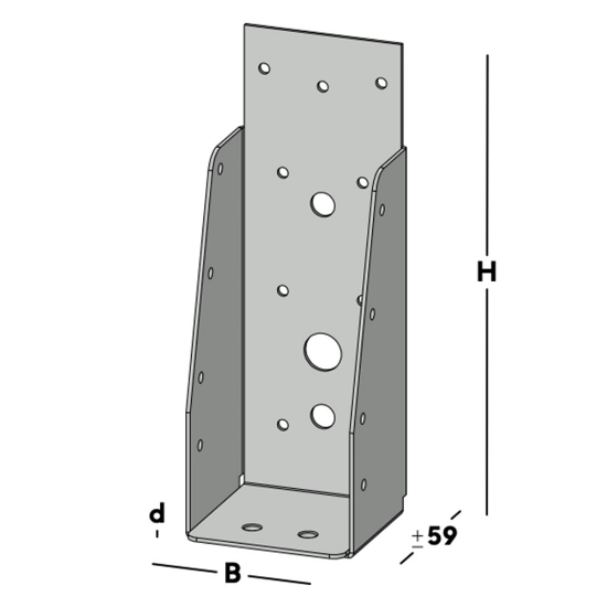 Afbeeldingen van GB Balkdrager GBS-ZL 59x171 1,5 Sendzimir Verzinkt