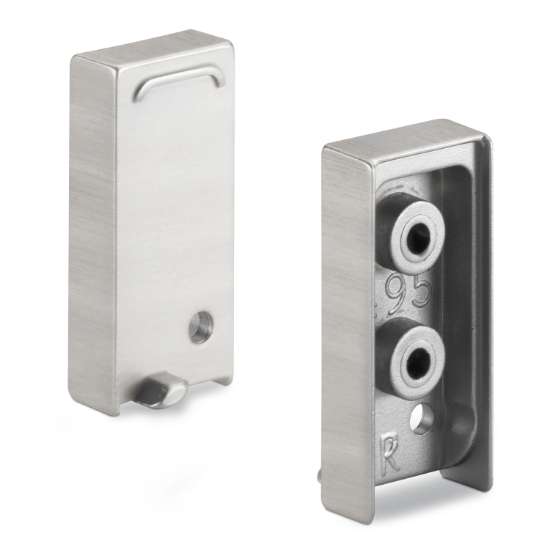 Afbeeldingen van Hettich Eindkap Capris, L 10 mm, B 21 mm, H 46 mm, roestvrij staal finish geborsteld