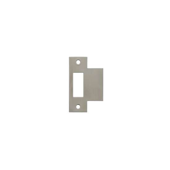 Afbeeldingen van INTERSTEEL Sluitplaat voor loopslot tbv woningbouwsloten, rechthoekig met korte lip rvs 9509
