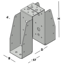 Afbeeldingen van GB Balkdrager GBS DB 59x156 Dikte 1,5 Sendzimir Verzinkt