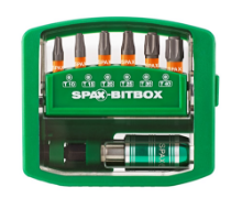 Afbeeldingen van Spax bit set T10 t/m T40 + Rapid bithouder