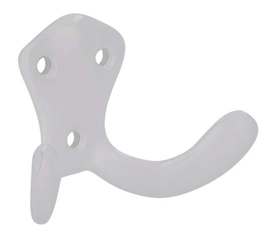 Afbeeldingen van Siro Kapstokhaak metaal - boorafstand 19x22x22mm/L 47mm/H 32mm/B 72mm - wit 