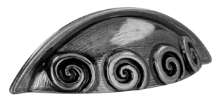 Afbeeldingen van Siro Schelpgreep metaal - boorafstand 64mm/L 111mm/H 26mm/B 31mm - antiek zilver 