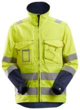Afbeeldingen van Snickers jas klasse 3 1633-6695, Maat XS, high-visibillity geel/donker blauw