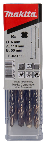 Afbeeldingen van Makita P2S:Sds-Plus Boor 6X110Mm 10St B-46517-10