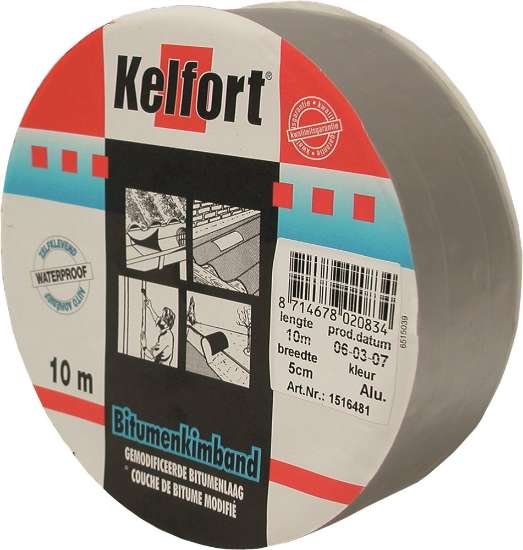 Afbeeldingen van Kelfort Bitumenkimband - 50mm x 10 meter - aluminium kleur 