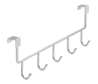 Afbeeldingen van Siro Deurkapstok metaal - met 5 haken boorafstand 344mm/L 355mm/H 51mm/B 110mm chroom glanzend 