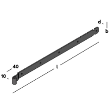 Afbeeldingen van GB Heng voor vlakwerk voor pen Ø16 800 45x6 zwarte Epoxy Coating