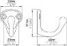 Afbeeldingen van Siro Kapstokhaak metaal - boorafstand 20mm/L 37mm/H 40mm/B 30mm chroom glanzend 