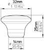Afbeeldingen van Siro Meubelknop keramisch - L 32mm/H 25mm/B 32mm wit/goud 