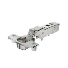 Afbeeldingen van Hettich Sensys 110°-scharnier met geïntegreerde demping (Sensys 8645i), vernikkeld, half opliggend, openingshoek 110°, TH-boorbeeld 52 x 5,5 mm, snelmontage Flash (ø 10 x 11)