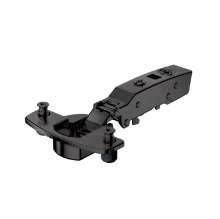 Afbeeldingen van Hettich Sensys scharnier voor dikke deuren, deurdikte tot 32 mm, veerloos (Sensys 8661), in obsidiaanzwart, opliggend, Openingshoek  95°, met spreidpluggen (ø 10 x 11)