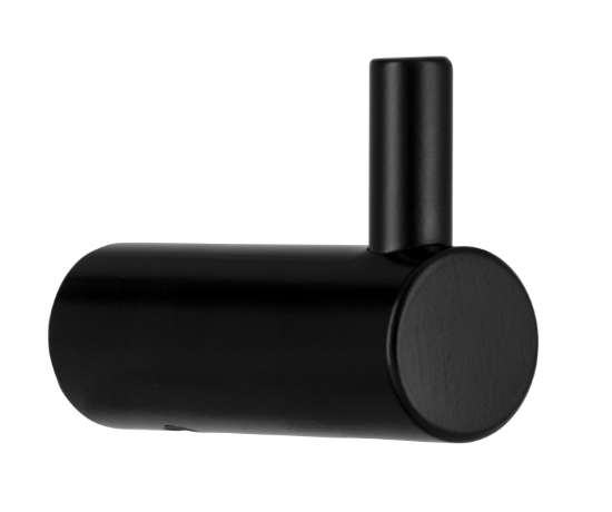 Afbeeldingen van Siro Kapstokhaak metaal - L 28mm/H 40mm/B 14mm mat zwart 
