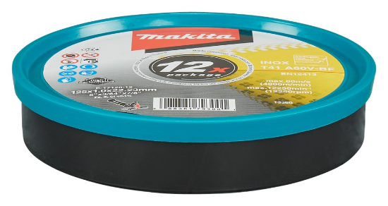 Afbeeldingen van Makita Doorsl.sch. 125x1,0 RVS 12st E-17120-12