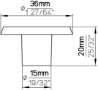 Afbeeldingen van Siro Meubelknop metaal - L 36mm/H 20mm/B 36mm chroom glanzend 