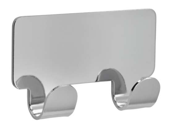 Afbeeldingen van Siro Haakstrip metaal - zelfklevend L 72mm/H 16mm/B 41mm chroom glanzend 