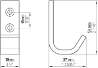 Afbeeldingen van Siro Kapstokhaak metaal - boorafstand 16mm/L 54mm/H 37mm/B 19mm wit 