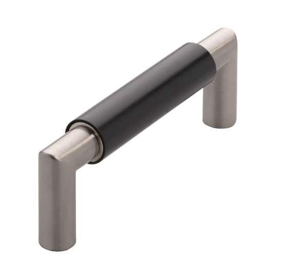 Afbeeldingen van Siro Meubelgreep metaal - boorafstand 96mm/L 108mm/H 37mm/B 16mm zwart/RVS-effect 