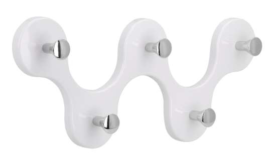 Afbeeldingen van Siro Haaklijst kunststof - boorafstand 2x100mm/L 248mm/H 31mm/B 103mm - wit/chroom 