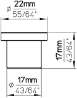 Afbeeldingen van Siro Meubelknop metaal - L 22mm/H 17mm/B 22mm RVS 