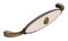 Afbeeldingen van Siro Meubelgreep metaal - boorafstand 128mm/L 138mm/H 27mm/B 23mm antiek messing/ beige 