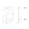 Afbeeldingen van INTERSTEEL Huisnummer 2 150x2mm rvs geborsteld 4020