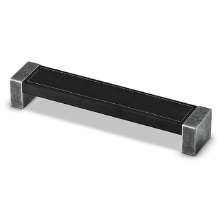 Afbeeldingen van Hettich Greep Arago, boorafstand 192, L 208 mm, B 40 mm, H 33 mm, Leer zwartgrijs / tinkleurig antiek