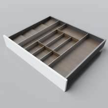 Afbeeldingen van Blum Bestekindeling voor kruidenpotjes Legrabox - corpusbreedte 700-900 diepte 650mm - notenhout/aluminium OL.NA6580S3BEST