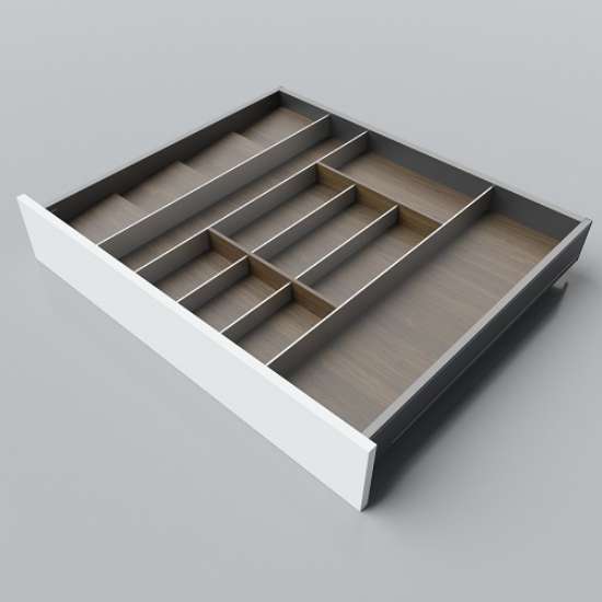 Afbeeldingen van Blum Bestekindeling voor kruidenpotjes Legrabox - corpusbreedte 700-900 diepte 650mm - notenhout/aluminium OL.NA6580S3BEST