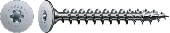 Afbeeldingen van Spax achterwandschroef - Ø3.5x25mm T10 - vlakkop voldraad