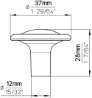 Afbeeldingen van Siro Meubelknop metaal - L 37mm/H 28mm/B 37mm - antiek zilver 