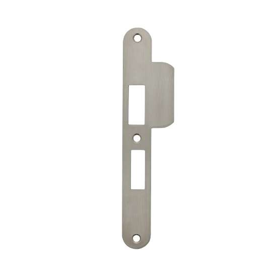 Afbeeldingen van INTERSTEEL Sluitplaat 192x25x1,5mm tbv 55pc SKG sluitkom, afgerond met korte lip, DIN links rvs 9508