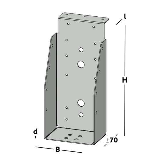 Afbeeldingen van GB Balkdrager GBS-KL 100x225 1,5 Sendzimir Verzinkt