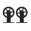 Afbeeldingen van INTERSTEEL Set van 2 hangrollen Wheel Top 170 mm mat zwart 4501