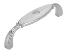 Afbeeldingen van Siro Meubelgreep metaal - boorafstand 96mm/L 106mm/H 26mm/B 20mm chroom glanzend/wit 