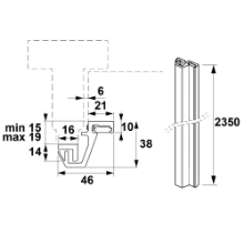 Afbeeldingen van Axa beveiligingstrip - M3 buiten 15-19mm - aluminium F1 