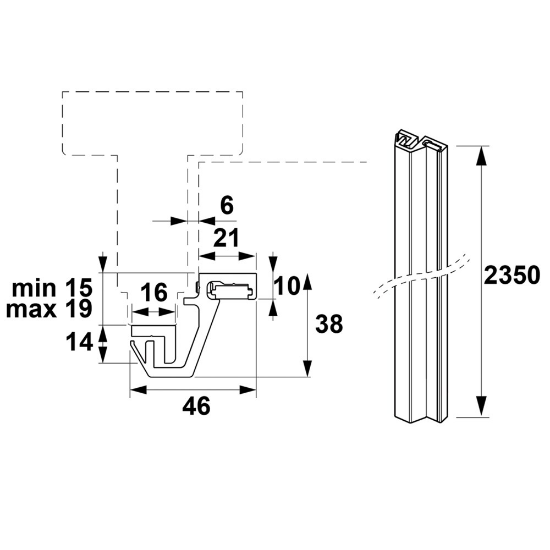 Afbeeldingen van Axa beveiligingstrip - M3 buiten 15-19mm - aluminium F1 
