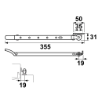 Afbeeldingen van Habilis raamuitzetter 2635-31-81 - korte hoek 30cm - ijzer RVS/zwart 